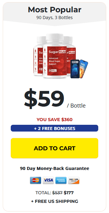 SugarMute-3-bottle - order-now-( Ninety Days Supply) - image